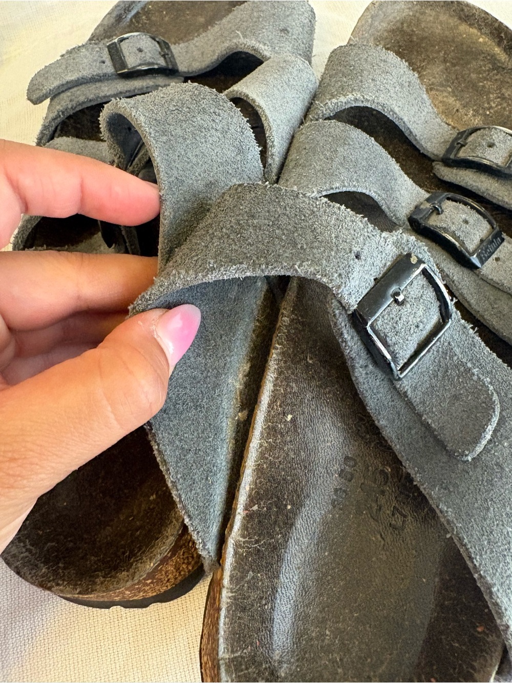 Betula Gray Florida Triple strap Birk sandals 38 - Picture 7 of 7